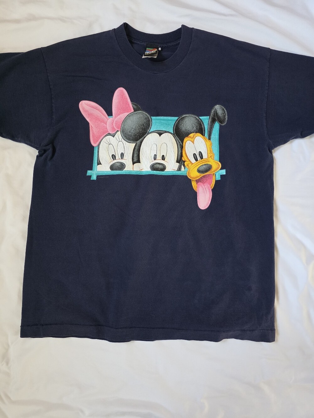 Disney Mickey Unlimited Minnie Mickey Mouse Pluto Adult‎ Navy TShirt XL